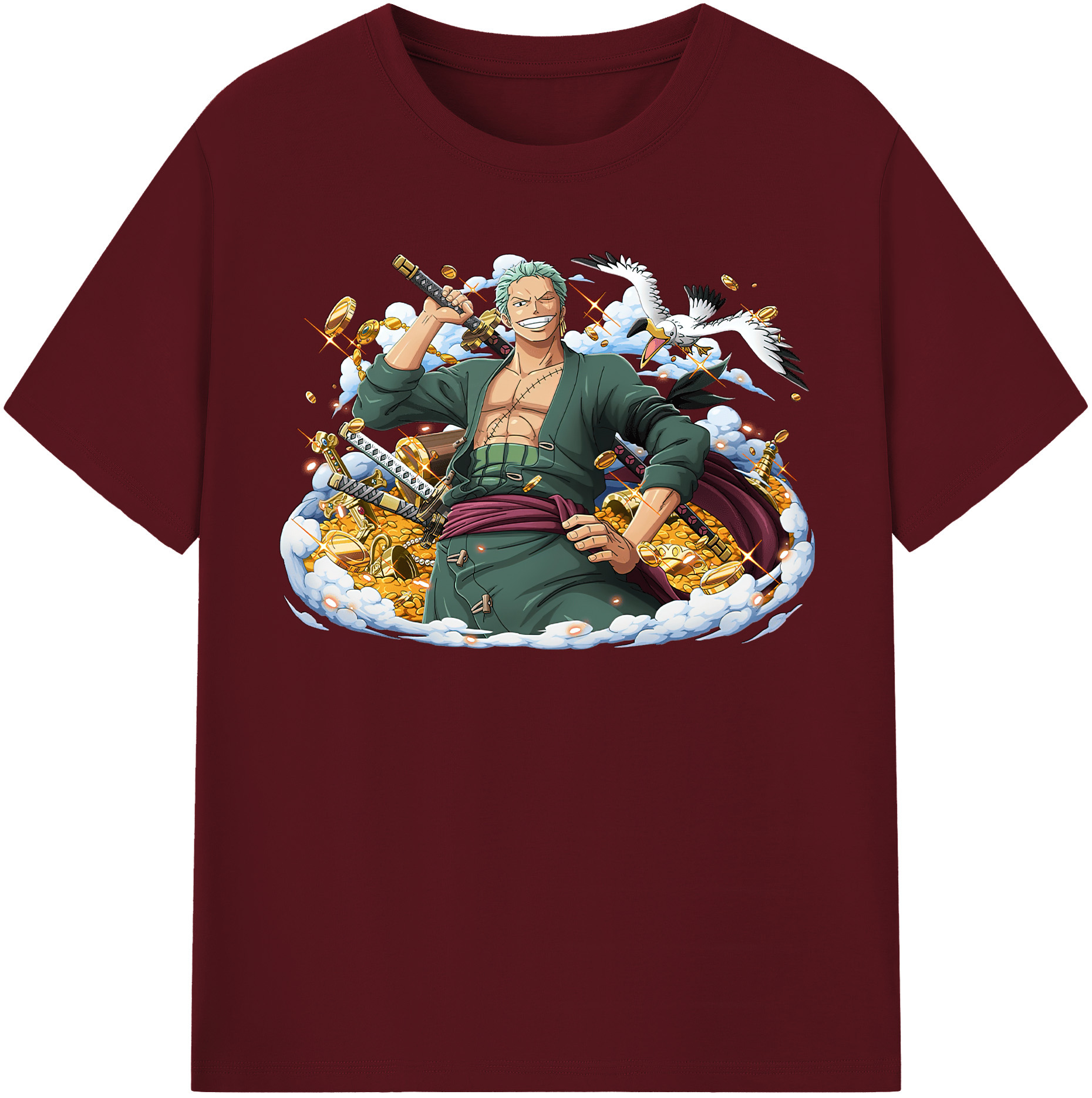 ワンピース ロロノア・ゾロ ONE PIECE Roronoa Zoro 綿100％半袖Tシャツ（フロントプリント）